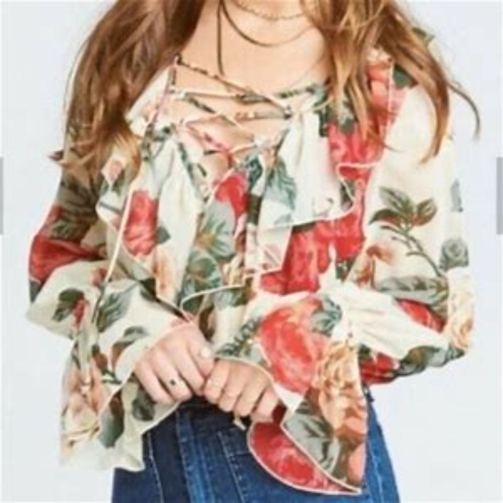 Show Me Your MuMu Lady Rose Boho Top Floral Long Sleeve